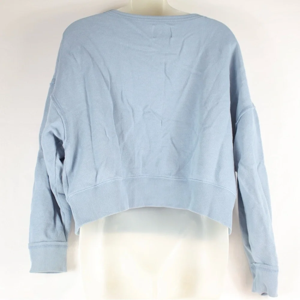 American Eagle Light Blue Crop Top Long Sleeve Sweater Womens Size S‎